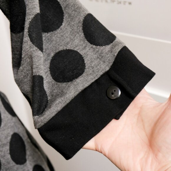 DAMZELS IN THIS DRESS Black & Grey Polka Dot Tie Waist Dress - Picture 4 of 8